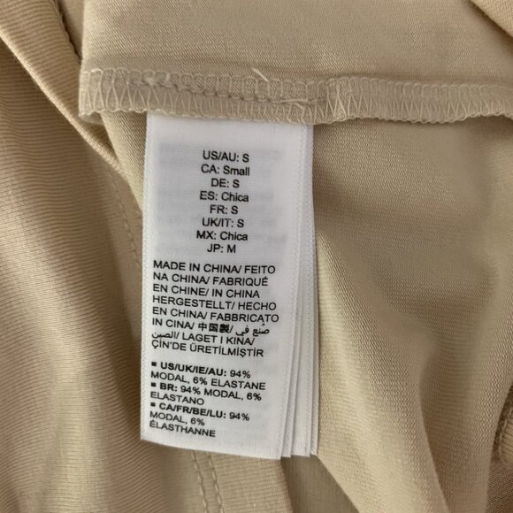 The Drop Tan Tee Top Small Long Sleeve Stretch Minimalist Basic - Picture 5 of 5